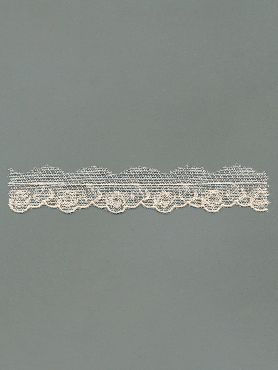 Black & Ecru Cotton Tulle Edging – 2.5cm × 9.2m
