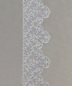 Grau/Grau gimpierte Nylon-Tüllborte – 10cm