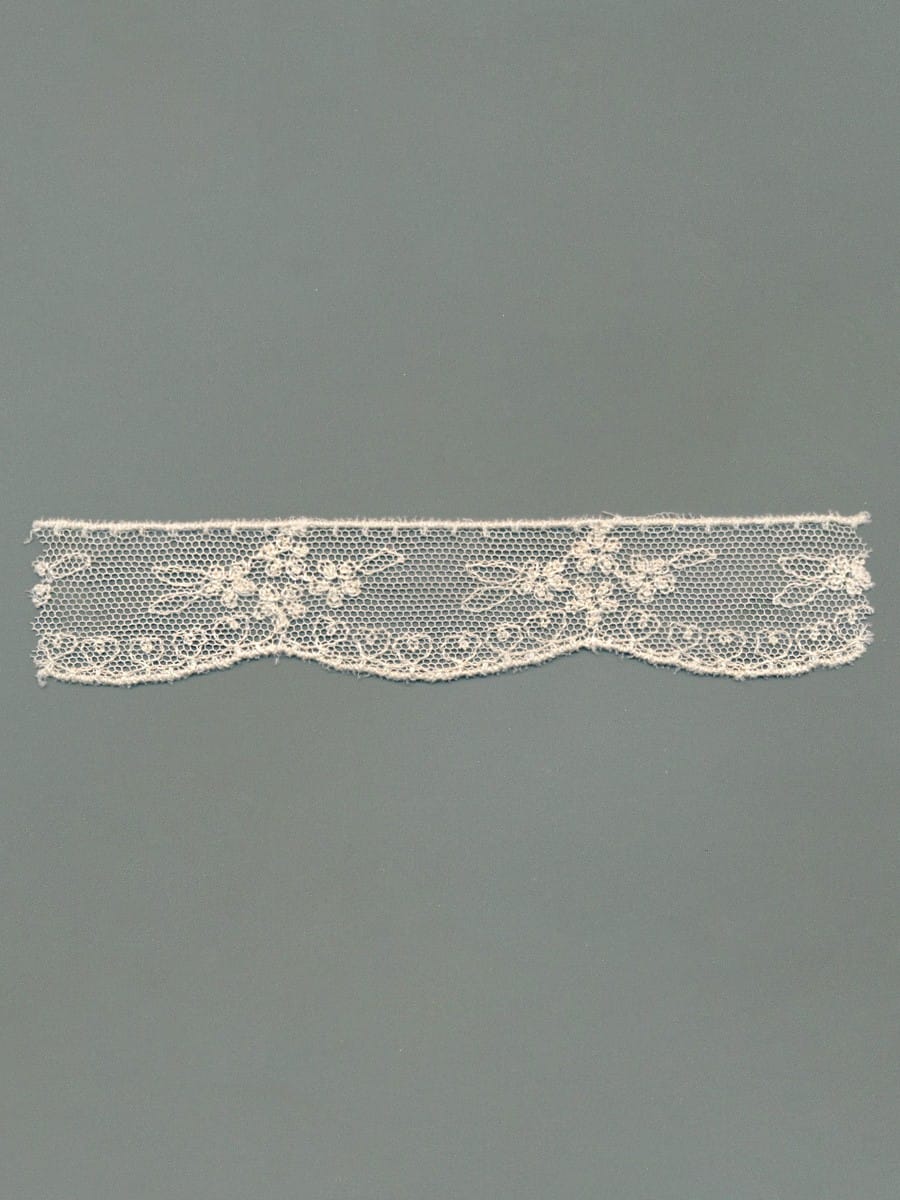 Ecru & Cremeweiß Baumwolltüll-Spitzenborte – 3,5cm
