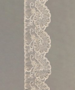 Ecru Cotton Tulle Gal Cotton *Corded/Beaded – 9cm × 2.3m