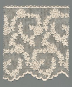 Ecru/Ecru Cotton Tulle Lace *Corded – 16cm × 2.3m