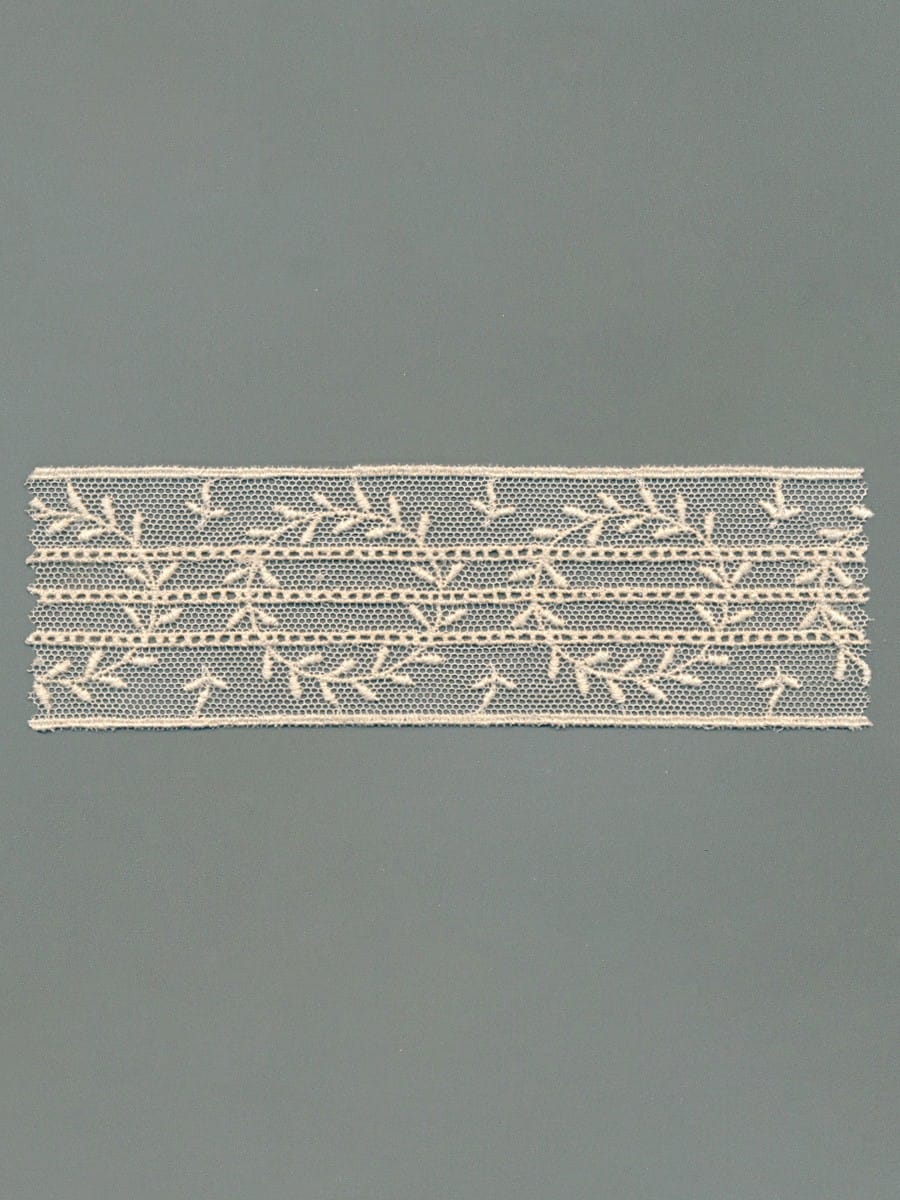 Vintage Embroidered Cotton Tulle Lace