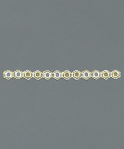White/Yellow Poly-Organdy Lace Trim – 1.3cm × 4.4m