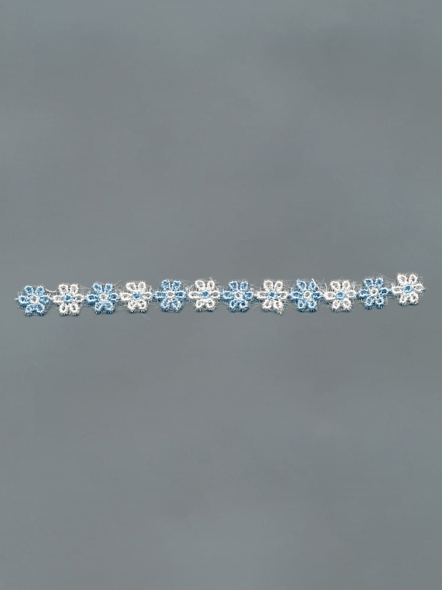 Organdy Lace Trim embroidered with Rayon – 1cm × 13.5m