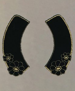 Mit Lurex bestickter Baumwollsamt-Kragen