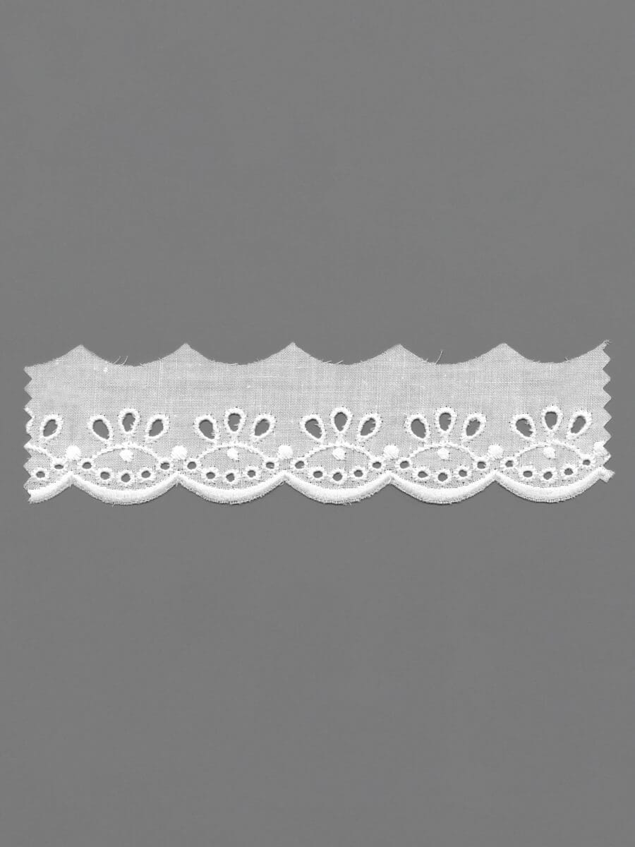 White Cotton Eyelet Lace Edging – 3.5cm × 18.4m