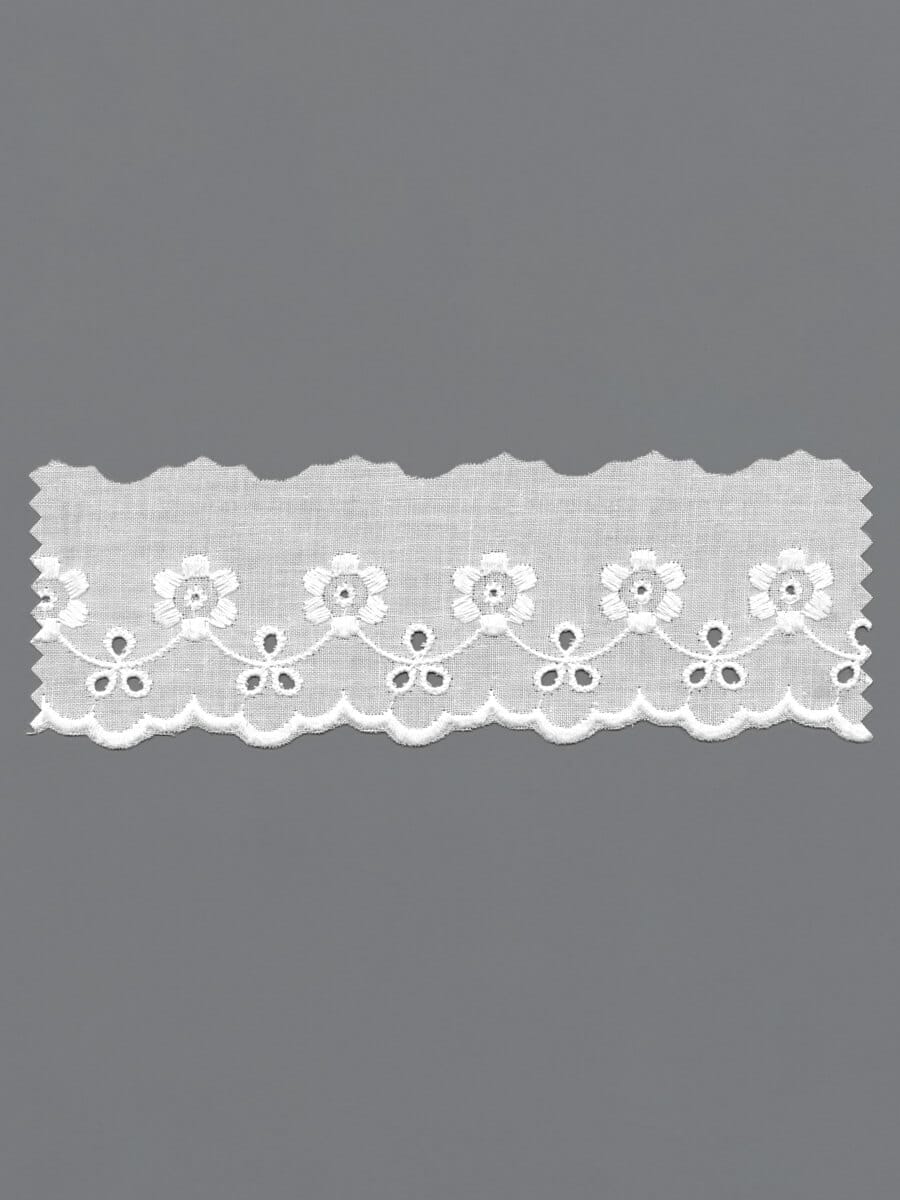 White Cotton Eyelet Lace Edging – 5cm × 13.8m (0152438/0001)