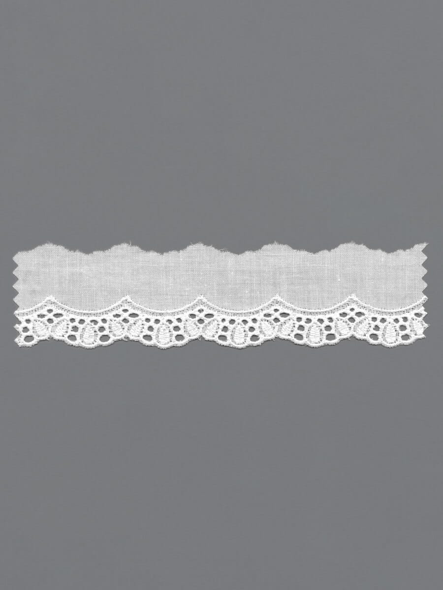 White Cotton Eyelet Lace Edging – 3.5cm × 13.8m (0153409/0002)