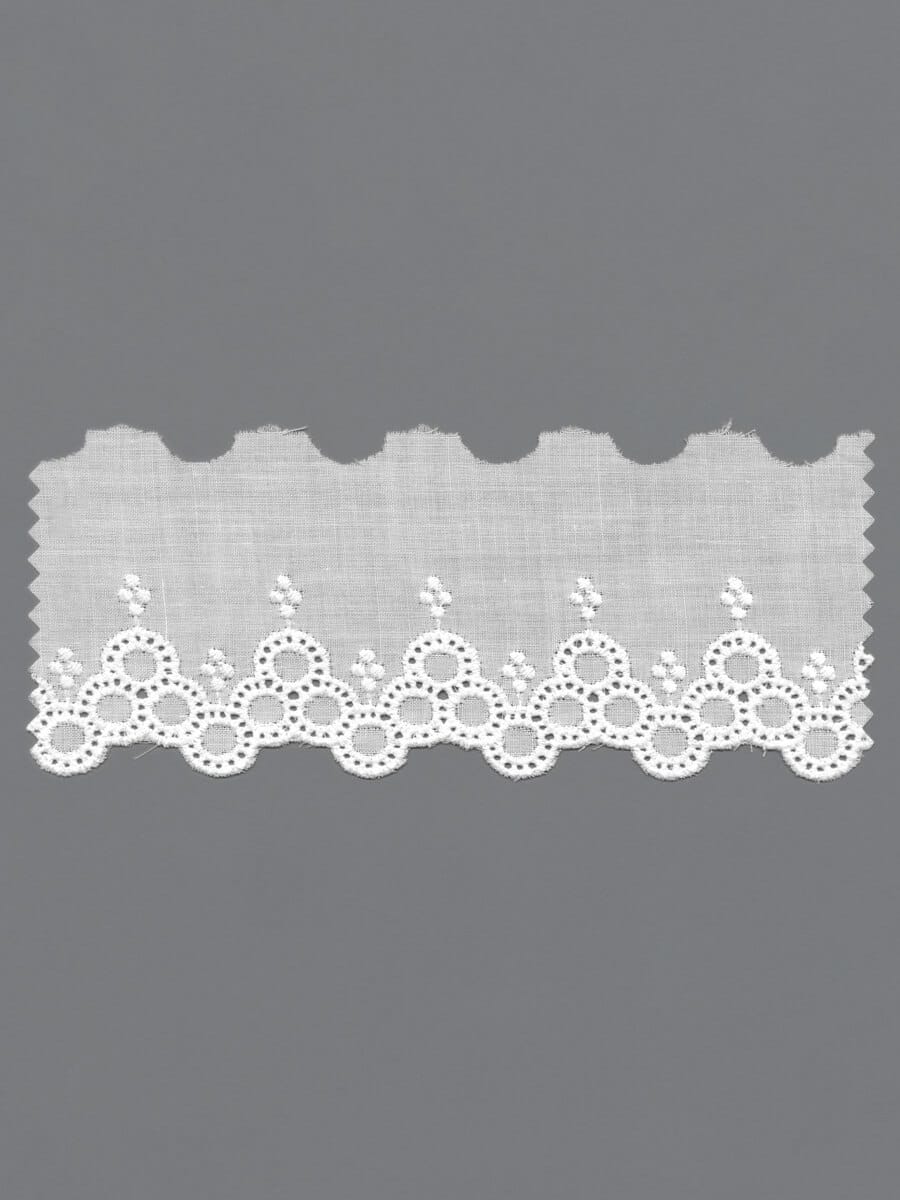 Weiße Baumwoll-Lochstickerei-Spitzenkante – 6cm