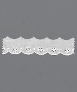 Weiße Baumwoll-Lochstickerei-Spitzenkante – 3cm (0154212/0001)