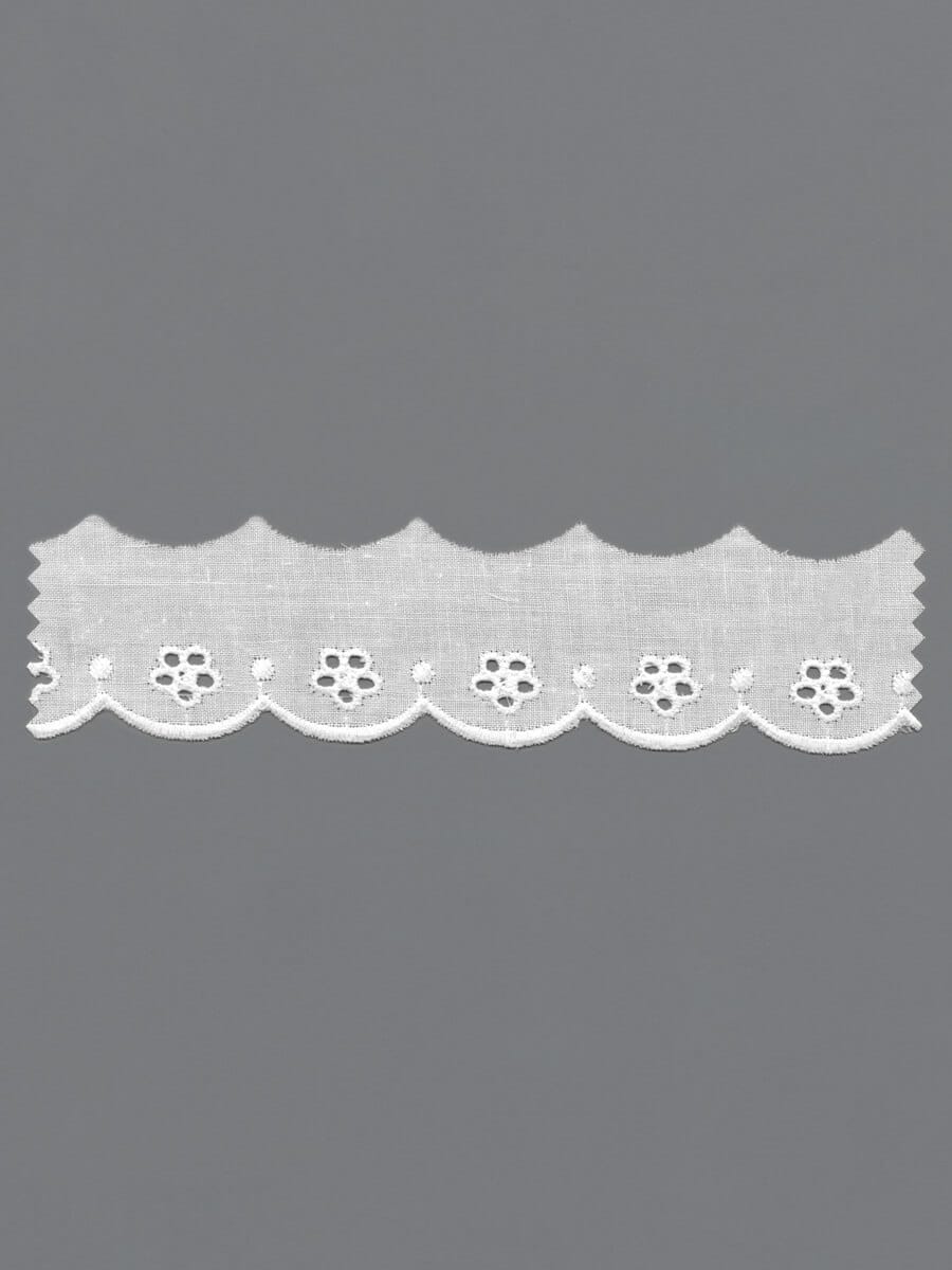 Weiße Baumwoll-Lochstickerei-Spitzenkante – 3cm (0154212/0001)