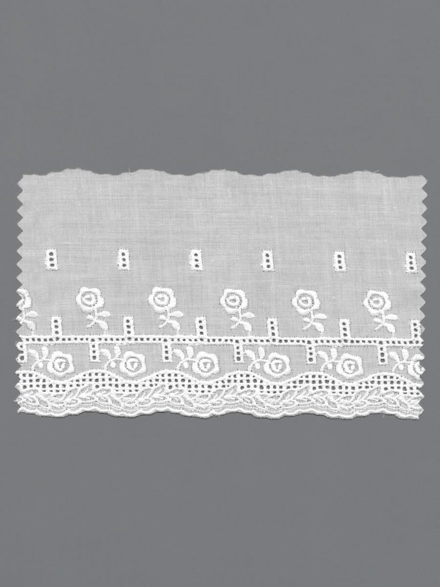 White Cotton Eyelet Lace Edging – 9cm × 6.9m
