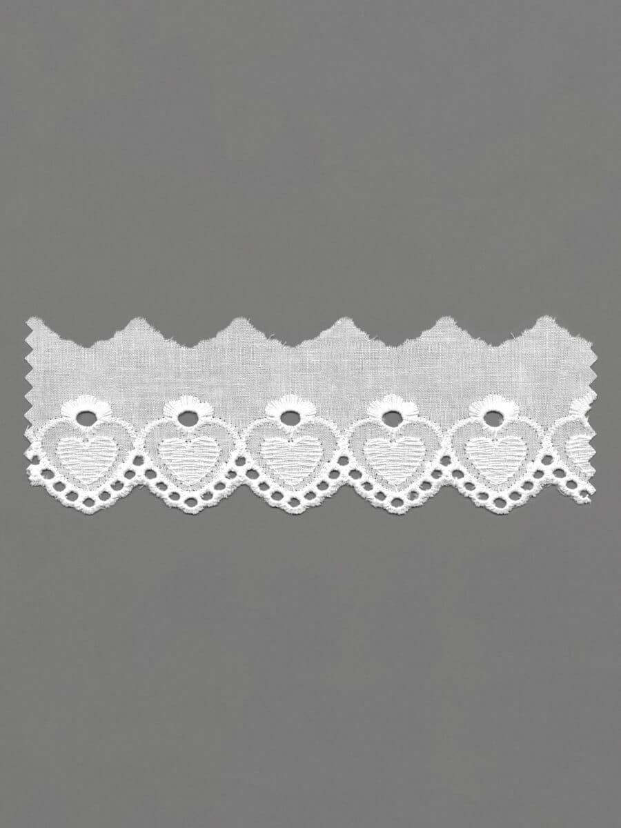 White Cotton Eyelet Lace Edging – 4.5cm × 13.8m