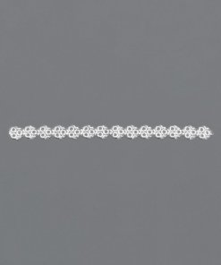 Weiße Poly-Organdy-Borte, viskosebestickt – 1cm