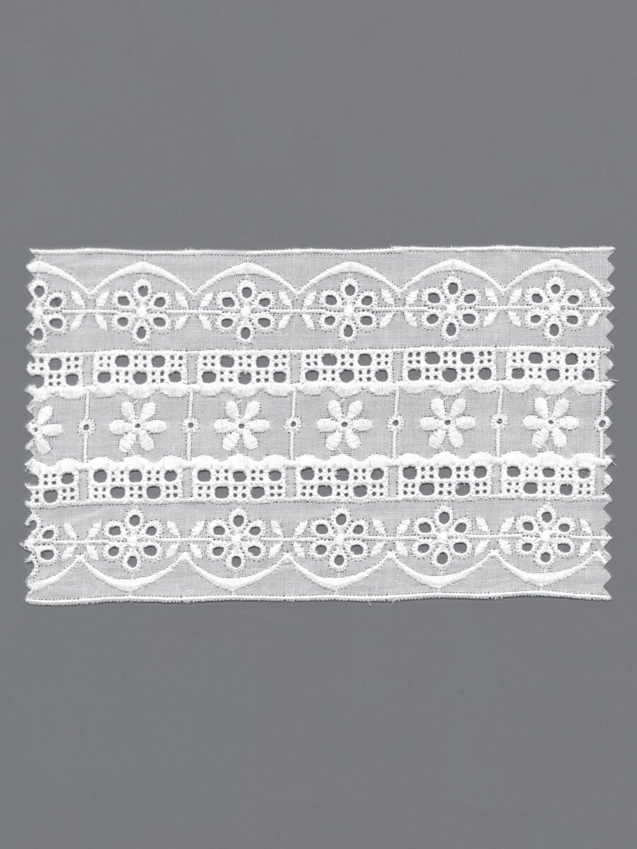 White Cotton Eyelet Lace Entre Deux – 9cm × 4.6m