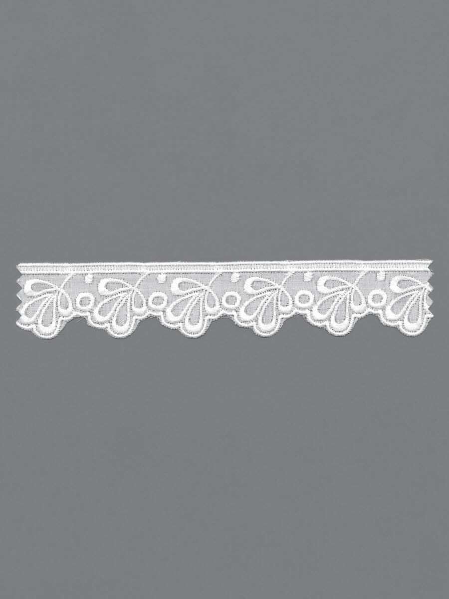 Weiße Baumwoll-Lochstickerei-Spitze – 2,7cm