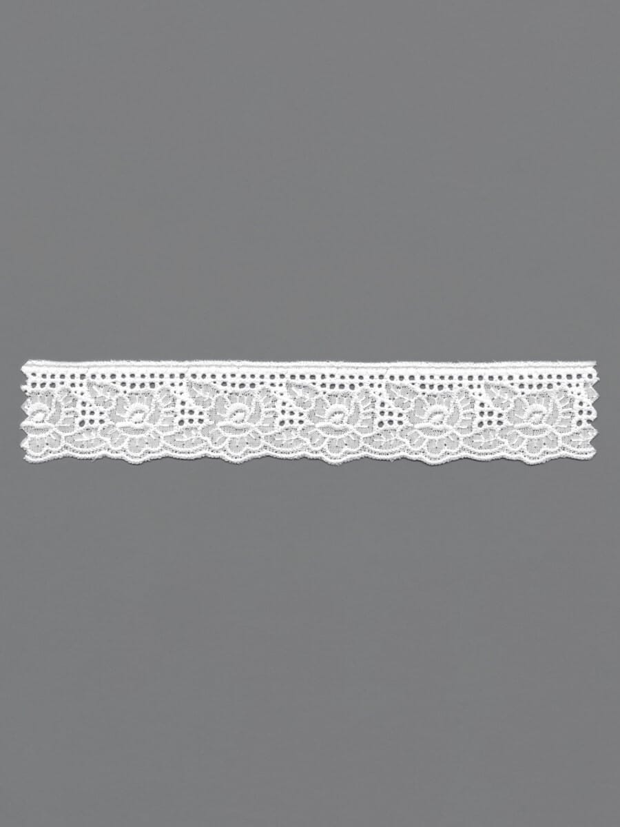 Weiße Baumwoll-Ajourspitze – 2,8cm