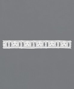 Weiße Baumwoll-Lochstickerei-Einsatzborte – 1,8cm