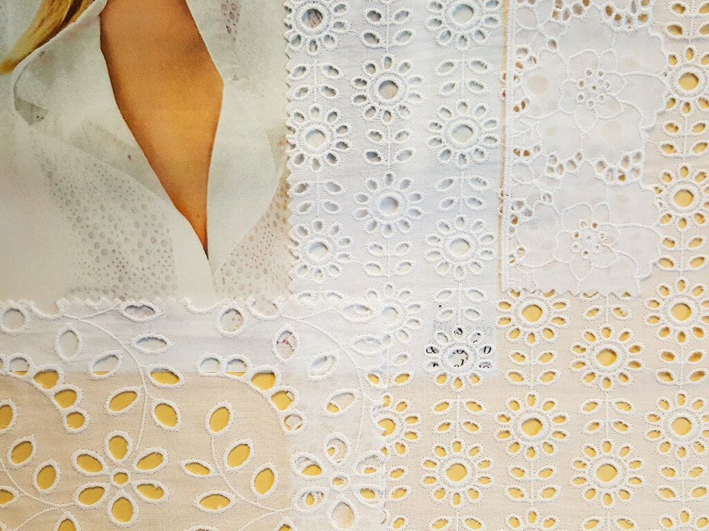 Broderie anglaise fabric