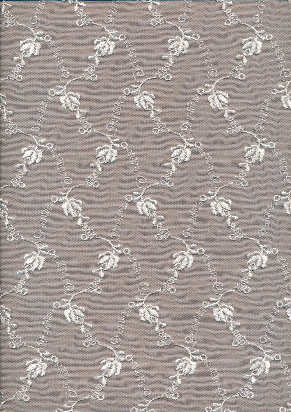 Embroidered Tulle full width fabric, with Rayon embroidered