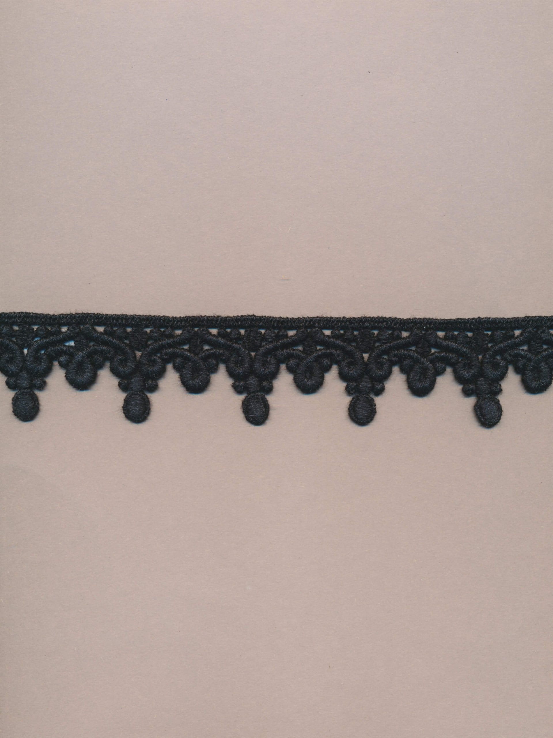 Anthracite Wool/Acrylic Guipure Edging Trim – 5.5cm × 4.6m